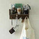 Entrance Coat Rack ，Coat Hooks, Wall-Mounted Wooden Hook Rack, Wall-Mounted Shelves are Very Suitable (Walnut Colored Finish-A) by CozyNest Decor