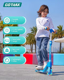 Gotrax K03 Kick Scooter for Kids, 5" LED RGB Lighted Wheels, 4.6 Lbs Lightweight and One-Click Detachable Design, Height Adjustable Handlebars, Anti-Slip Deck and Max Load 110 Lbs for Boy&Girl Age 3+ by TinyTreasures Baby Boutique
