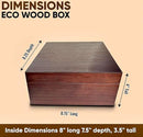 Blake & Lake Wooden Box with Hinged Lid - Solid Walnut Wood Eco Box - Wood Storage Box with Lid - Wooden Keepsake Box - Decorative wooden boxes with lids (Walnut) by CozyNest Decor