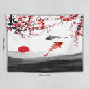 Houselerax Japanese Koi Fish Tapestries, Cherry Blossoms Asian Oriental Flower Branch Koi Fish Carp Tapestry Wall Hanging for Bedroom Living Room Office Decor 80"x60" by CozyNest Decor