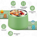 Soup Thermo for Hot Food Kids 14oz Lunch Containers with Buckle Lid Wide Mouth Hot Food Jar Vacuum Insulated Stainless Steel Bento Box Leakproof with Spoon(Green) by TinyTreasures Baby Boutique