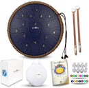 The Balmy Drum - 15 Note 14 Inch Steel Tongue Drum, Steel Drum Instrument, Drums For Children and Adults, Balmy Drum Set for Kids with Music Book, Handpan, Mallet and Carry Bag (Blue) by TinyTreasures Baby Boutique