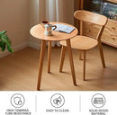 100% Solid Oak Small Tall Side Table, Mid Century Modern Coffee Table for Small Spaces, Living Room End Table with Stable Frame for Bedroom Couch, (Natural, 21.65" D x 21.65" W x 29.53" H) by CozyNest Decor