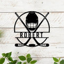 Hockey LED Metal Wall Art – Sports Custom Name Sign Light Up with Helmet and Sticks, Ice Hockey Room Decor for Players, Fans, Coaches by CozyNest Decor