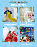 Christmas Window Clings Decorations - Cute Funny Double-Sided Static Stickers for Glass Windows and Doors, Perfect Decorations, with Castle Pattern, Reusable 9 Sheets by CozyNest Decor
