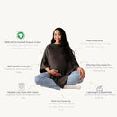MakeMake Organics Organic Throw Blanket GOTS Certified Organic Cotton Blanket Knit Couch Bed Fall Colors Soft Neutral Cotton Throw Blanket Large (50x60, Charcoal Grey) by CozyNest Decor