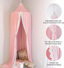 Princess Bed Canopy Mosquito Net for Kids Baby Crib, Round Dome Kids Indoor Outdoor Castle Play Tent Hanging House Decoration Reading Nook Cotton Canvas,Pink by TinyTreasures Baby Boutique