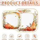 Grencian 200Pcs Fall Plates and Napkins Thanksgiving Plates Pumpkin Flower Wreath Plate Disposable Pumpkin Tableware Fall Party Supplies for Autumn Harvest Thanksgiving Party Decorations, Serves 50 by CozyNest Decor