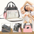 Crossbody Small Diaper Bag, Cute Mini Baby Diaper Tote Bags with Insulated Pockets for Traveling Outdoor Parent, Pink & Gray by TinyTreasures Baby Boutique