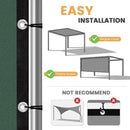 VICLLAX Shade Fabric Sun Shade Cloth with Every 2 FT Grommets for Patio Garden Pergola Cover Canopy 10x19 FT, Dark Green by GreenHaven Gardens