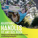 Swurfer TreeSkate Skateboard Swing, Outdoor Stand Up Surf Swing, Holds Up to 200 lbs, Ages 6 and Up, Adjustable Handles, Grip Tape, Kids Outdoor Play Equipment for Children and Adults (Waves) by TinyTreasures Baby Boutique