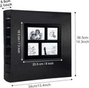 RECUTMS Photo Album 4x6 600 Photos Black Pages Large Capacity Leather Cover Wedding Family Photo Albums Holds 600 Horizontal and Vertical Photos (Black) by TinyTreasures Baby Boutique