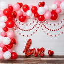 Jishi 3-Pack Pom Pom Garland Red and White Felt Ball Ornament Garland Christmas Decorations, Cute Pompom Strings for Christmas Tree Decor, Xmas Holiday Party, Birthday Banner - 6.6 Feet Long, 24 Balls by CozyNest Decor