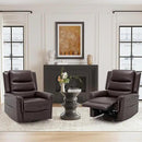 COLAMY Oversized Leather Recliner Chair, 360°Swivel Rocking Manual Recliner with Thick Cushioned Padding Backrest and Wide Seat - Darkbrown by CozyNest Decor