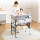Baby Changing Table with Wheels, Maydolly Portable Foldable Changing Table, Waterproof Diaper Changing Station, Adjustable Height Changing Station, Mobile Nursery for Newborn and Infant (Grey) by TinyTreasures Baby Boutique
