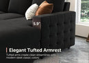 HONBAY Sectional Sleeper Sofa with Pull Out Bed U-Shape Sectional Couch with Storage Chaise 6 Seater Sleeper Sectional Sofa Bed, Velvet Black by CozyNest Decor