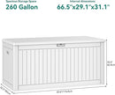YITAHOME 260 Gallon Extra Large Deck Box, Double-Wall Resin Outdoor Storage Box with Flexible Divider for Patio Cushions Pool Supplies Garden Tools, 1000lbs Load Capacity, Lockable&Waterproof (White) by CozyNest Decor
