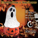Halloween Snow Globe Lantern Spooky Glost and Pumpkin Halloween Snow Globes Musical Water Glitter Globe with 6H Timer Battery Operated or USB Powered for Spooky Home Decorations (Ghost and Pumpkin) by CozyNest Decor