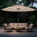 GREEN PARTY 10ft Outdoor Patio Umbrella, Auto-Tilt Market Table Umbrellas with Crank, 8 Sturdy Ribs & 1.5" Pole UV Protection for Garden Deck Backyard Pool by GreenHaven Gardens