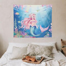 HZOHNAGO Mermaid Girls Tapestry Watercolor Mermaid Princess Pattern Printed Wall Tapestry Wall Hanging for Bedroom Living Room Dorm 60" W x 50" H by CozyNest Decor