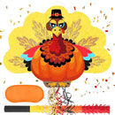 WERNNSAI Thanksgiving Turkey Pinata - Fall Autumn Decorations Gentle Turkey Pinata Orange Thanksgiving Party Games Autumn Decorations for Home Fall Festival Party Favors with Blindfold by TinyTreasures Baby Boutique