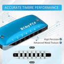 BabyFat 7 Hole Blues Mini Harmonica Set,Diatonic Harmonica with free lanyards,Gifts for Kids and Beginners,Easy-playing Musical Instrument(A Key） by TinyTreasures Baby Boutique