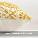 HWY 50 Yellow Decorative Throw Pillow Covers 18x18 Inch (1 Piece), Embroidered Cotton Farmhouse Cushion Cover Pillow Case for Sofa Couch Living Room Bed, Little Sunflower by CozyNest Decor