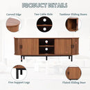 62" Tambour Door TV Stand,Wood Mid Century Modern TV Cabinet for Up to 70“ TV,Curved Edge Long TV Stand with Storage for Bedroom Living Room(Walnut, 62.2inch) by CozyNest Decor