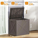 Vixzen 32 Gallon Outdoor Deck Box,Lockable Resin Waterproof Storage Box,UV Resistant,Weather Resistance,Outside Storage Bin for Gardening Tools,Pool Supplies,Grey by CozyNest Decor