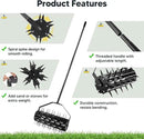Rolling Lawn Aerator, Rotary Spike Lawn Aerator, Heavy Duty Manual Aerator Lawn Tool, 17-Inch Push Spike Aerator Roller with Adjustable Steel Handle for Garden, Lawns, Patio and Yard Grass Aeration by GreenHaven Gardens