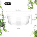 Hoolerry Plastic Plant Saucer Clear Deep Drip Tray Thickened Clear Plant Saucers Trays for Pots Deep Drip Trays for Home Garden Indoor and Outdoor Potted(15 Pcs,12 Inch) by GreenHaven Gardens