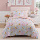 Twin Comforter Set with Sheets for Girls-5 Pieces Twin Bedding Sets with Pink Comforter, Sheets, Pillowcase & Sham for Kids (Gold Unicorn, 66" X 86") by TinyTreasures Baby Boutique