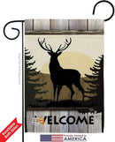 Welcome Deer Garden House Flags Set Animals Wildlife Outdoor Bear Wolf Pet Nature Farm Animal Creature Small Decorative Gift Yard Banner Double-Sided Made In USA 28 X 40 by GreenHaven Gardens