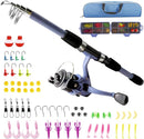 Kids Fishing Pole Set, Portable Telescopic Fishing Rod and Reel Combo for for Boys Girls Youth Toddle Fishing Pole - with Spincast Fish Reel Tackle Box Fish Lures Fishing Lines【Ambidextrous】 by TinyTreasures Baby Boutique