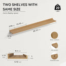 55.1 Inches Long Floating Shelves, 2 Set Rustic Wall Shelf for Bedroom, Nursery Book Shelf with Lip, Picture Ledge Shelf for Living Room, Bathroom, Kitchen - Oak by TinyTreasures Baby Boutique