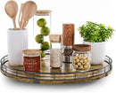 Lazy Susan Turntable Organizer for Table Top, 16’’ Round Wooden Lazy Susan for Cabinet Kitchen Countertop Pantry Dining Coffee Table for Condiments Spices, Rustic Bathroom Vanity Tray for Soap Candle by CozyNest Decor