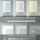 WELLFOR LED Bathroom Vanity Mirror 24 x 32 Inch, Lighted Anti-Fog Dimmable Mirror, IP44 Waterproof Wall Mounted Makeup Mirror, Packed with US Standard Plug and Touch Switch, (Horizontal/Vertical)