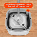 KZKR Spin Mop and Bucket Set with Self Separation Dirty and Clean Water System, Self Wringing 360° Rotating Square Mop Head for Home Floors Cleaning (1.0 Mop and Bucket Set (8 Pads)) by CozyNest Decor