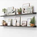 Picture Ledge Shelf, Floating Shelves Set of 2, Solid Pine Wood 72'' Long Large Nursery Book Shelves for Toys Storage, Kids Bookshelf for Living Room Bedroom Decor Books Photo Frames, Grey by TinyTreasures Baby Boutique