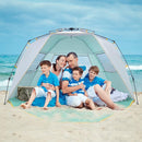 WolfWise Pop Up XL Beach Tent 99" Wide for 4-6 Person UPF 50+ Portable Instant Sun Shelter Canopy Umbrella with Extended Zippered Porch by TinyTreasures Baby Boutique