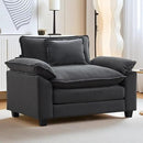URRED Modular Sectional Sofa Comfy Cloud Couch, Modern Velvet Sofa Sleeper Deep Seat Couches with Ottoman/Pillows for Living Room (Dark Gray, 53'') by CozyNest Decor
