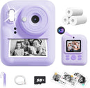 Kids Camera Instant Print, Upgrade Dual-Lens Selfie Digital Camera for Kids, Christmas Birthday Gifts Toys for Boys Girls Age 3-12, HD 1080P Toddler Portable Toy with SD Card 3 Rolls Print Paper by TinyTreasures Baby Boutique