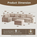 HOOOWOOO Modular Sectional Couch Sofa,125X69 U L Shaped Oversized Couch Sets Free Combination,6 Pieces Extra Deep Sofa with Ottoman for Living Room(Camel Corduroy) by CozyNest Decor