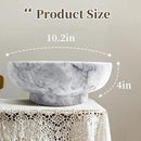 Natural White Marble Bowl with Grey Veins Large Decorative Bowl for Home Decor，Entryway, Fruit Display, Key Holder, Centerpiece (10.2" Diameter) by CozyNest Decor