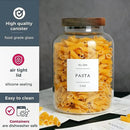 Set Of 2 Large Glass Jar with Wooden Lid with 132 Labels, Glass Storage Jars for Flour Pasta Candy Coffee Cookie and More(70 FL OZ/2000 ml) by CozyNest Decor