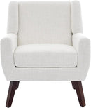 UIXE Accent Chairs Set of 2, Fabric Upholstered Armchair for Living Room, Comfy Arm Chair Single Sofa Bedroom Side Reading Seat - Flax Beige by CozyNest Decor