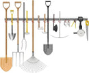 TORACK Metal Wall-Mounted Garden Tool Organizer for Garage, Mop and Broom Holder, Yard Tool Storage Rack for Rakes, Shovels, Mops, Brooms (4 Rails, 16 Hooks) by GreenHaven Gardens