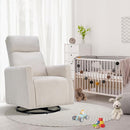 CANMOV Swivel Rocker Chair Set of 2, Swivel Accent Chair with High Back and Arms, Corduroy Glider Chair for Living Room Bedroom Nursery, Beige by TinyTreasures Baby Boutique
