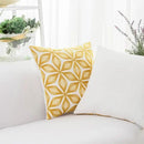HWY 50 Yellow Decorative Throw Pillow Covers 18x18 Inch (1 Piece), Embroidered Cotton Farmhouse Cushion Cover Pillow Case for Sofa Couch Living Room Bed, Fashion Geometric by CozyNest Decor