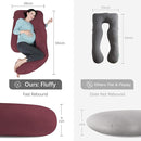 MOON PARK Pregnancy Pillows for Sleeping - U Shaped Full Body Maternity Pillow with Removable Cover - Support for Back, Legs, Belly, HIPS - 65 Inch - Burgundy by TinyTreasures Baby Boutique